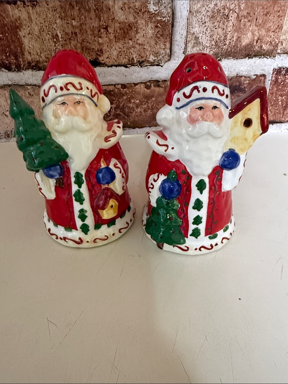 Red Santa Ceramic Salt and Pepper Shakers.